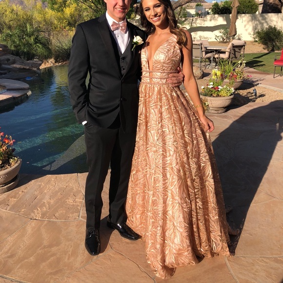 Jovani rose gold prom dress - Picture 5 of 8